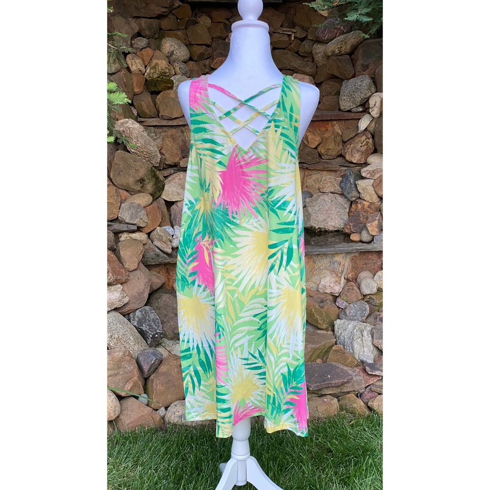 Banana Boat Sundress Womens Size Medium NWT UPF 50+ Tropical Leaf Print BB827 - Picture 5 of 9